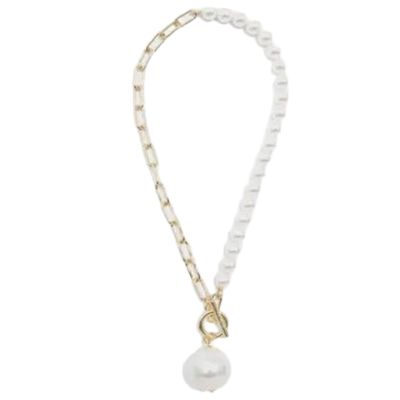 ZE Chain and Pearl Pendant Necklace