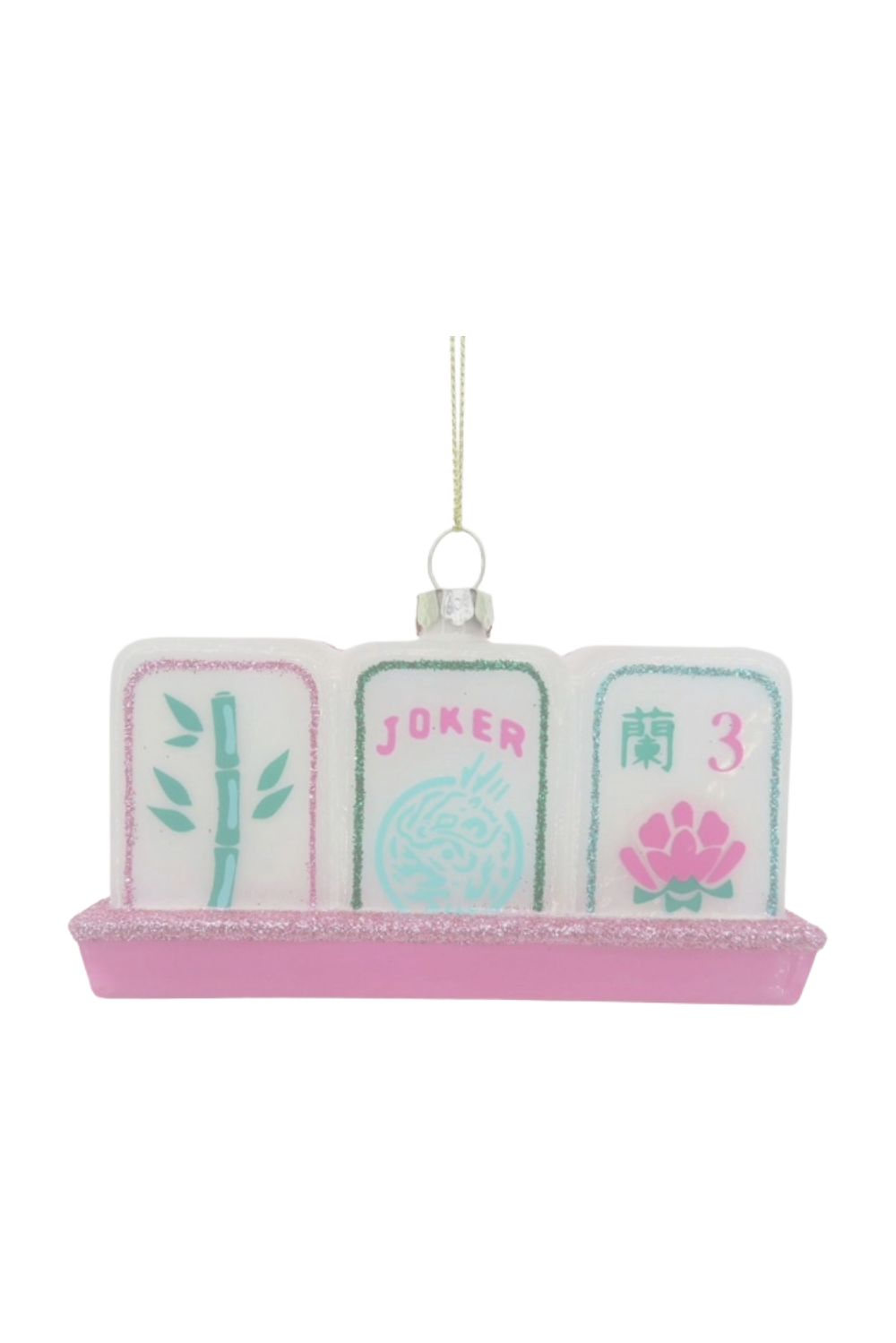 8O Mahjong Tile Glass Ornament