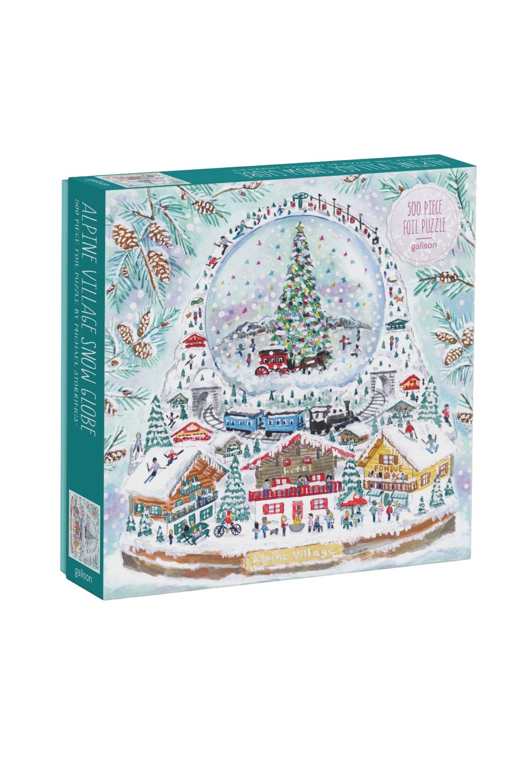 CB Alpine Village Snow Globe 500 PC Foil Puzzle