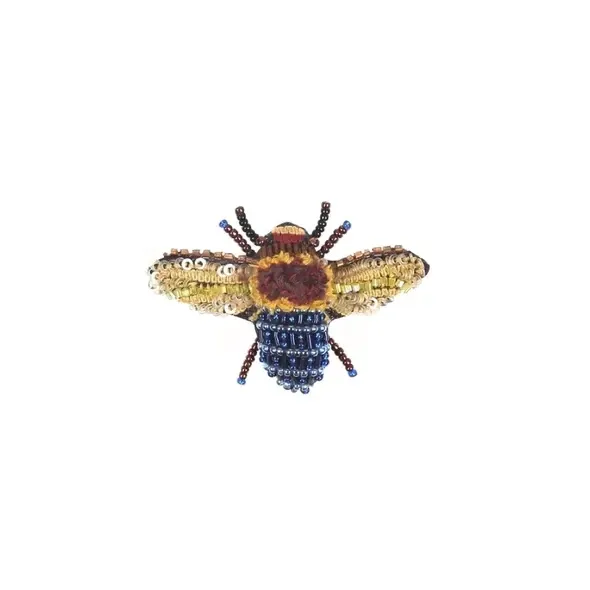 TRO Blue Banded Bee Brooch Pin