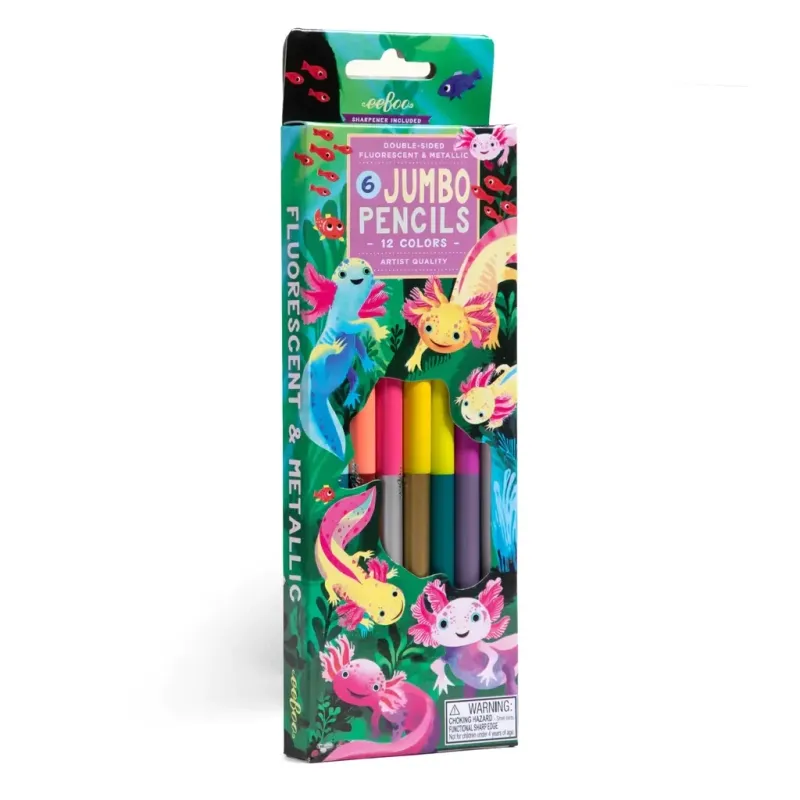 EB Axolotl 6 Jumbo Double-Sided Pencils