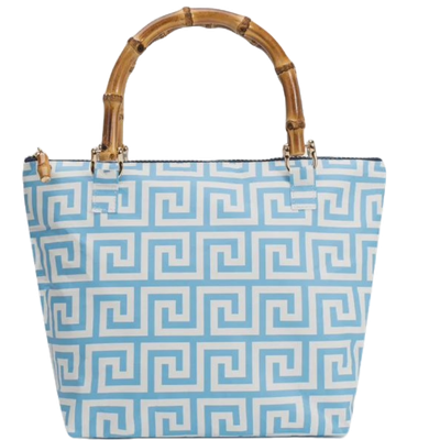 BB French Blue Greek Key The Perfect Bag