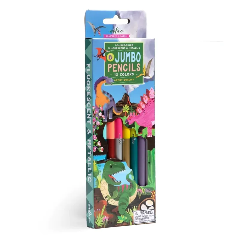 EB Dinosaur 6 Jumbo Double-Sided Pencils