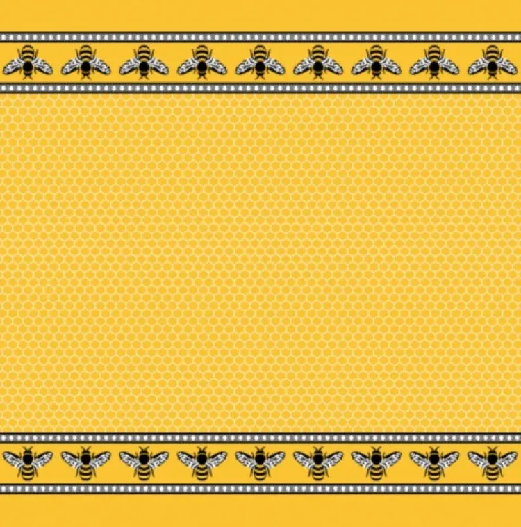 MI Bees Honeycomb Yellow Fine European Tea Towel