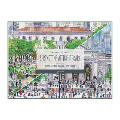 CB Springtime at the Library 500 Piece Double-Sided Puzzle