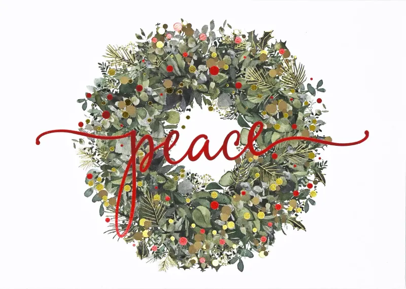 PP Wreath of Peace Deluxe Boxed Holiday Cards
