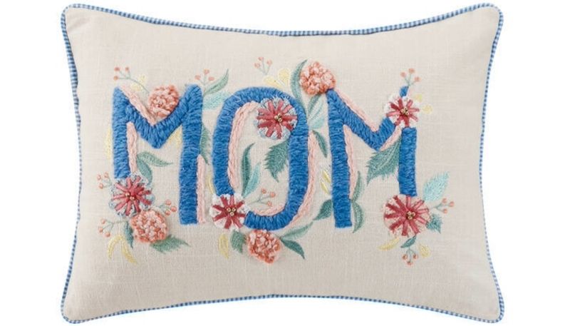 PH Gingham Mom Embroidered Pillow