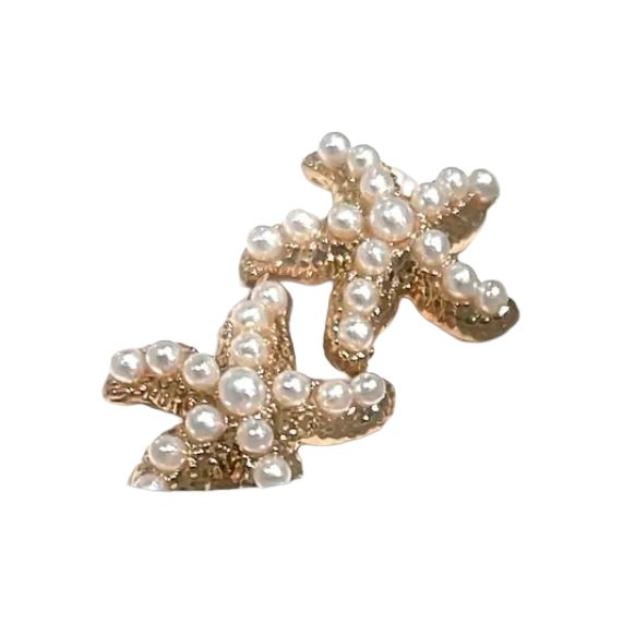 SG Pearl Starfish Stud Earrings in Tin