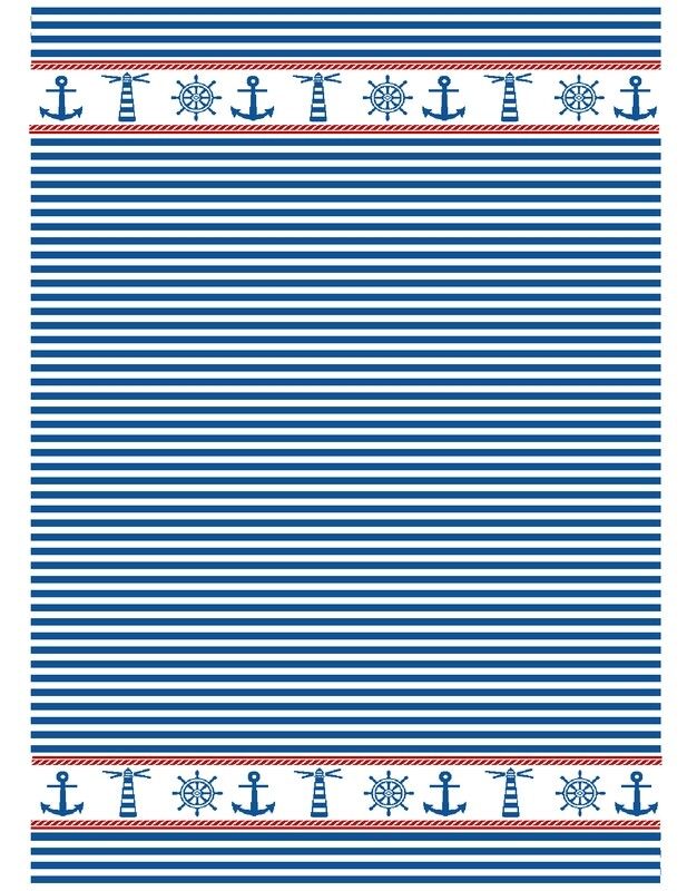 MI Blue Stripe Nautical Tea Towel