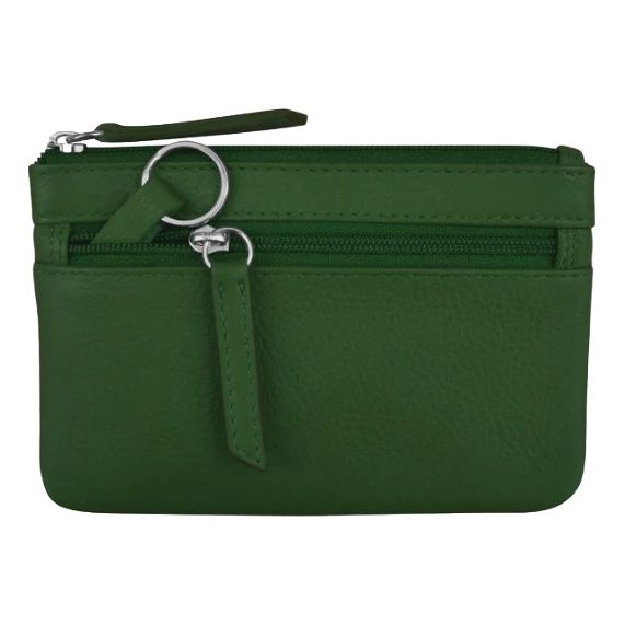 ILI Hunter Green Coin Purse with Key Ring