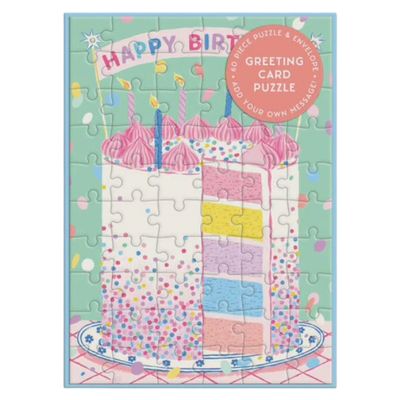 CB Confetti Birthday Cake Greeting Card Puzzle