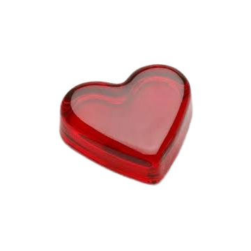 MOG Red Heart Glass Paperweight