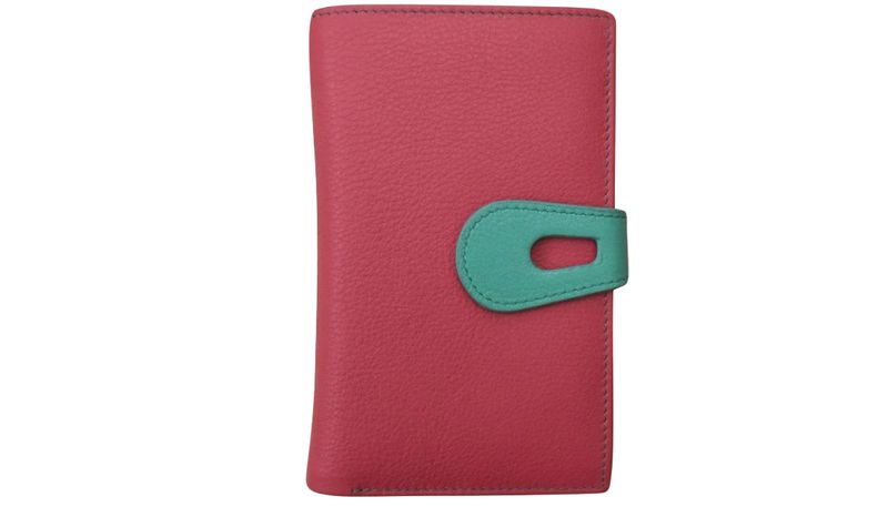 ILI Indian Pink/Turquoise Medium Cut Out Tab Wallet