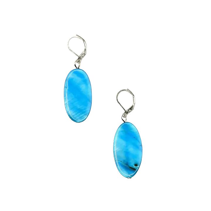 SL Turquoise Oval Mop Earrings