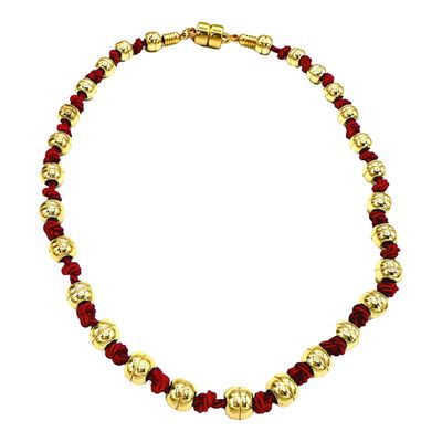 MAM Burgundy Saralee Silk Knotted Necklace