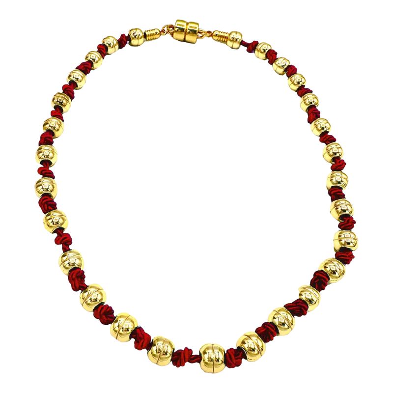 MAM Burgundy Saralee Silk Knotted Necklace