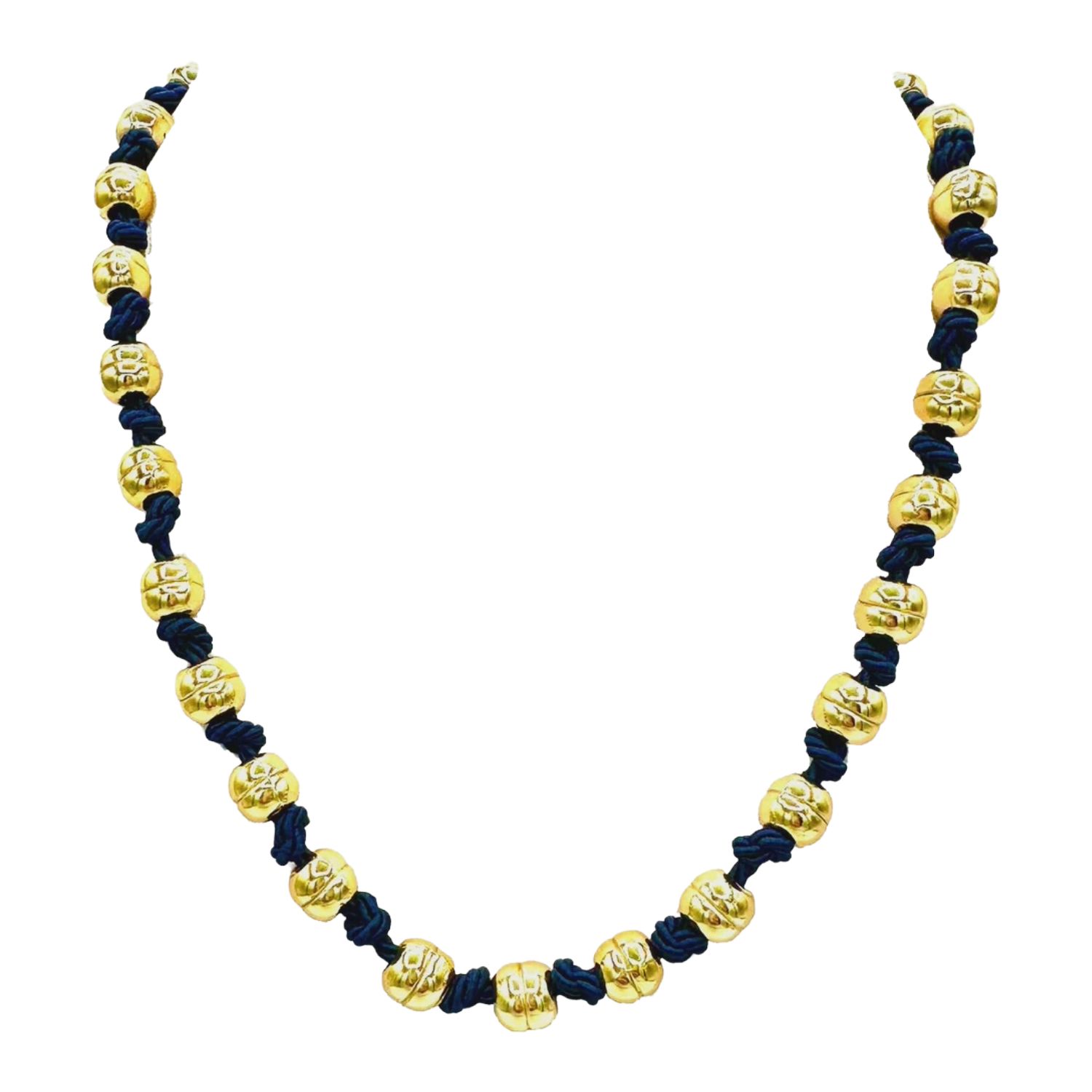 MAM Navy Saralee Silk Knotted Necklace