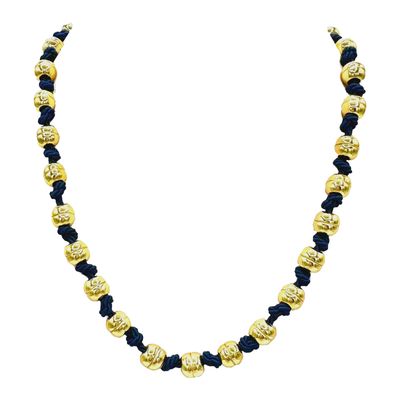 MAM Navy Saralee Silk Knotted Necklace