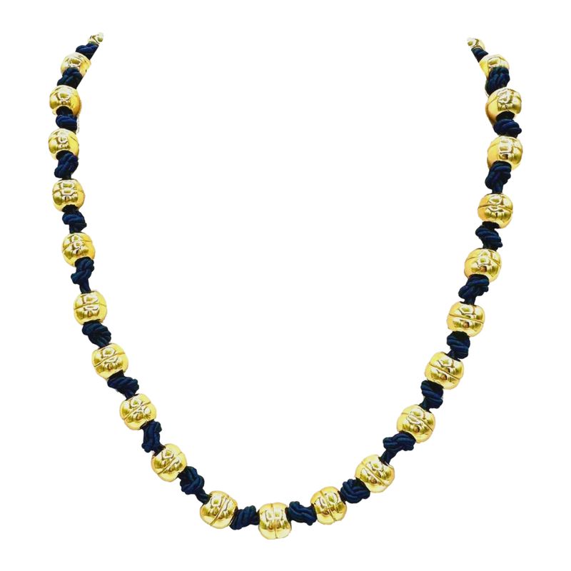 MAM Navy Saralee Silk Knotted Necklace