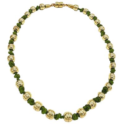 MAM Green Saralee Silk Knotted Necklace