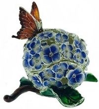 KC Blue Hydrangea with Butterfly Limoge Box