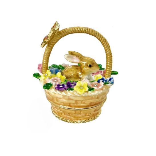 KC Bunny in Basket Trinket Box
