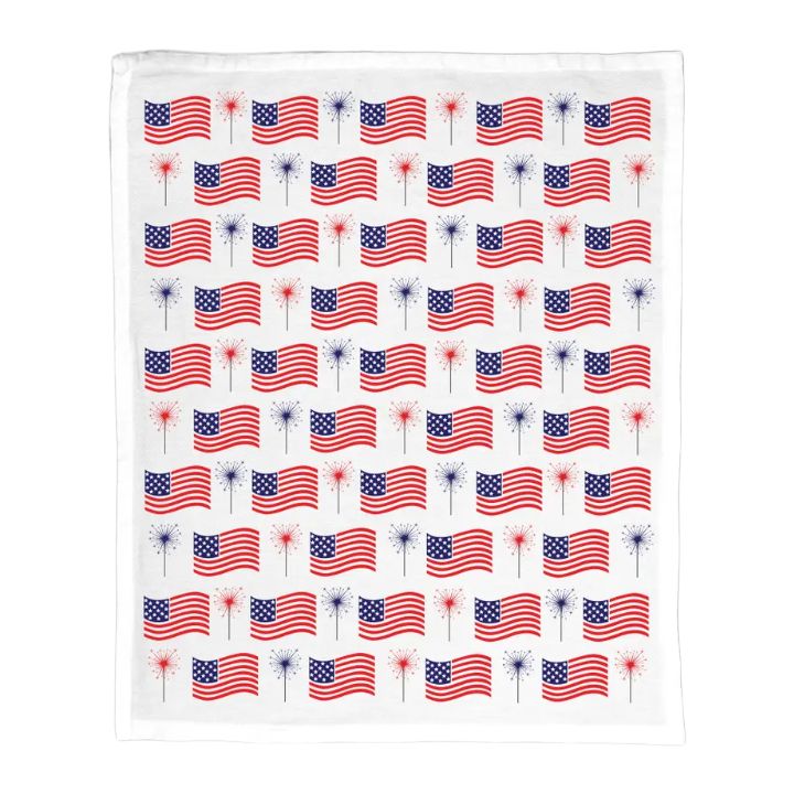 CCP American Flags &amp; Sparklers Organic Cotton Tea Towel