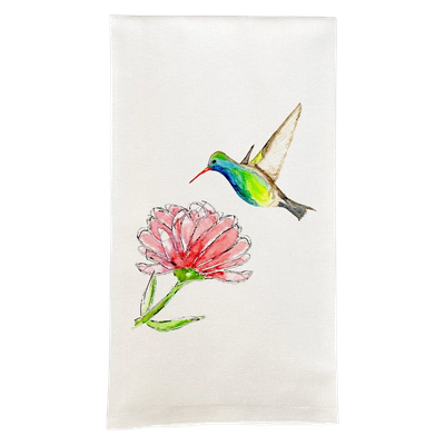 FG Hummingbird with Flower Tea Towel