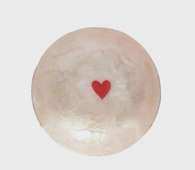 DG Mini Capiz Bowl with Red Heart