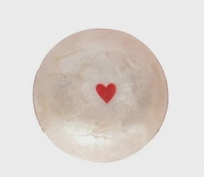 DG Mini Capiz Bowl with Red Heart