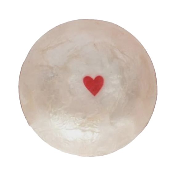 DG Mini Capiz Bowl with Red Heart