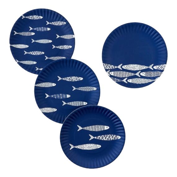 ON Fish Melamine Plate Set of 4