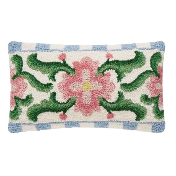 PH Vintage Floral Tile Lumbar Hook Pillow