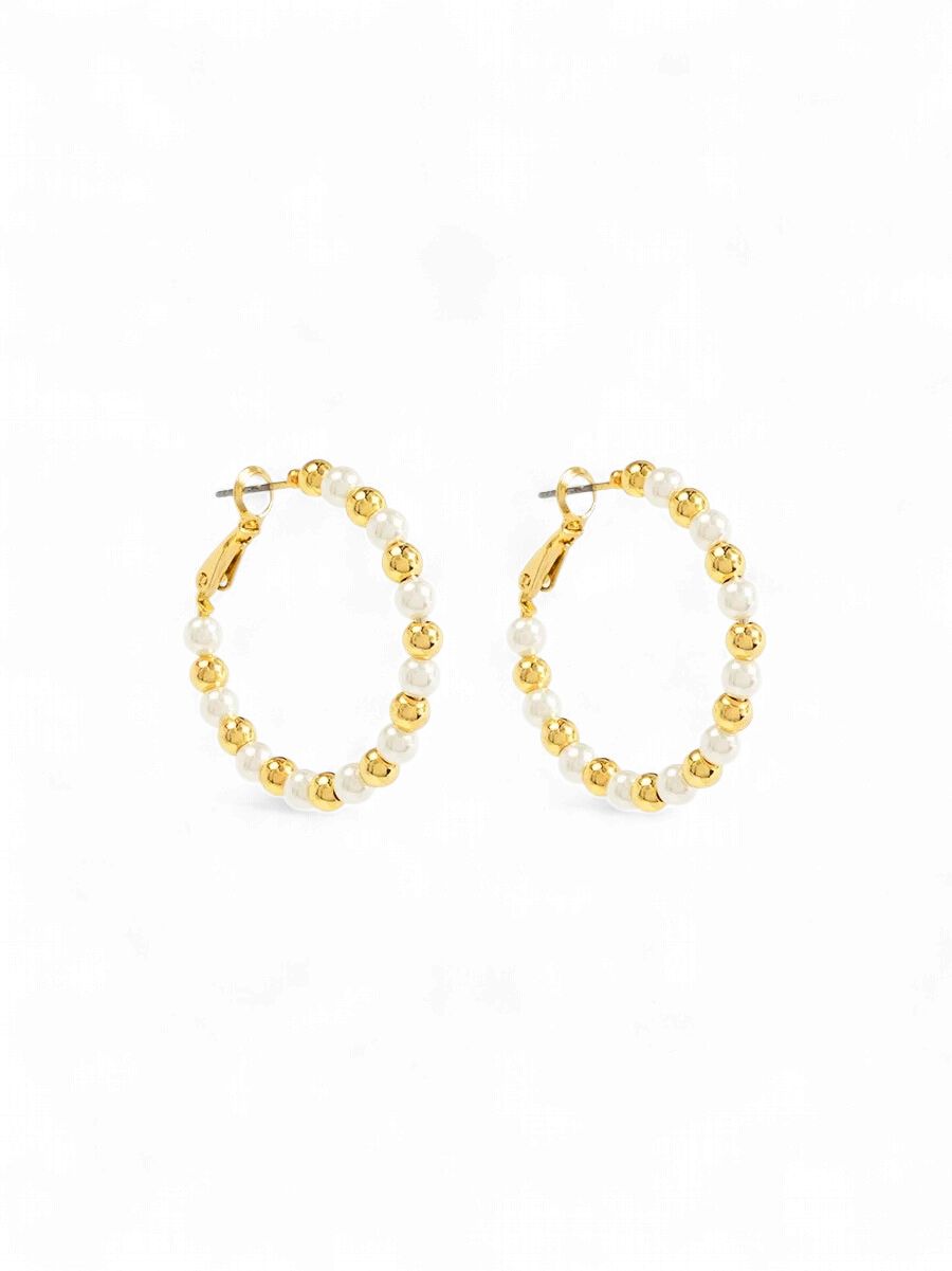 VIO Mixed Bead Small Hoop Earring