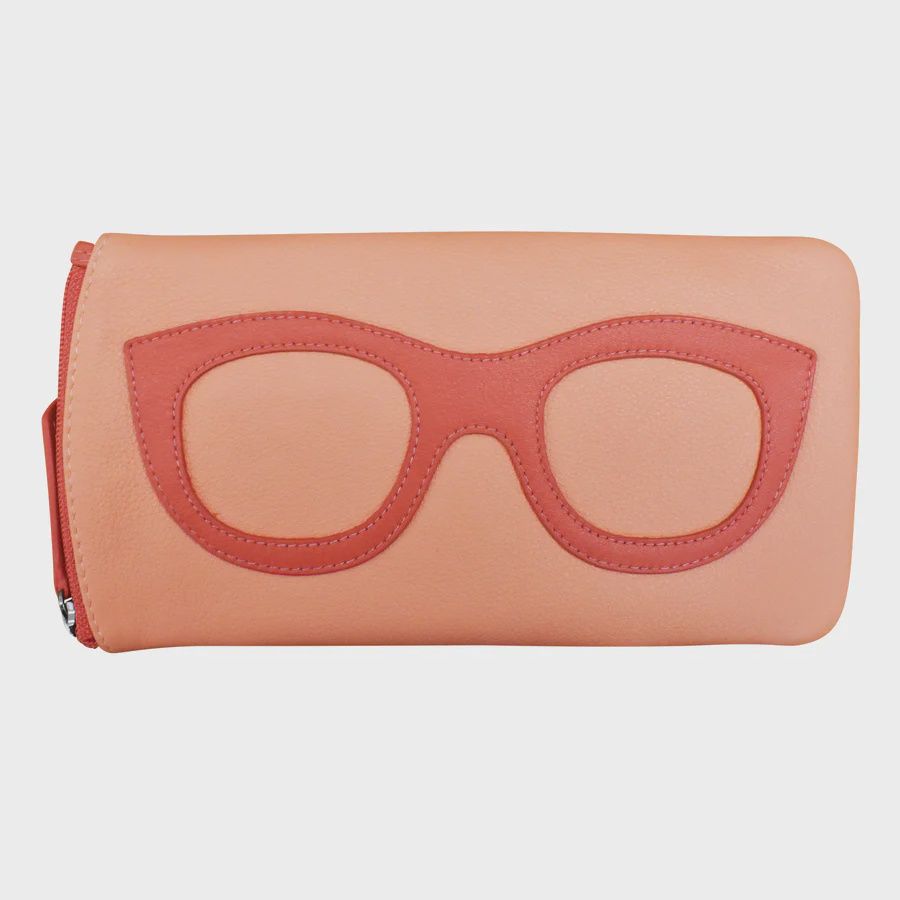 ILI Peach/Coral Eyeglass Case with Frame Graphic