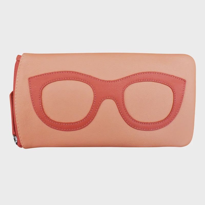 ILI Peach/Coral Eyeglass Case with Frame Graphic