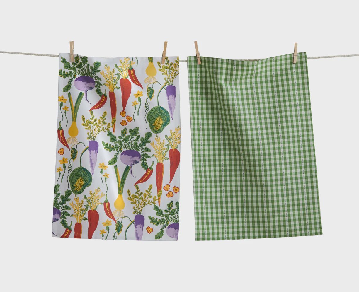 TA Tossed Veggies Dishtowel S/2