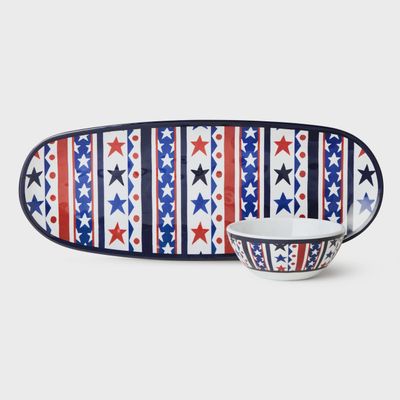 CI Stars &amp; Stripes Oval Tray with Bowl