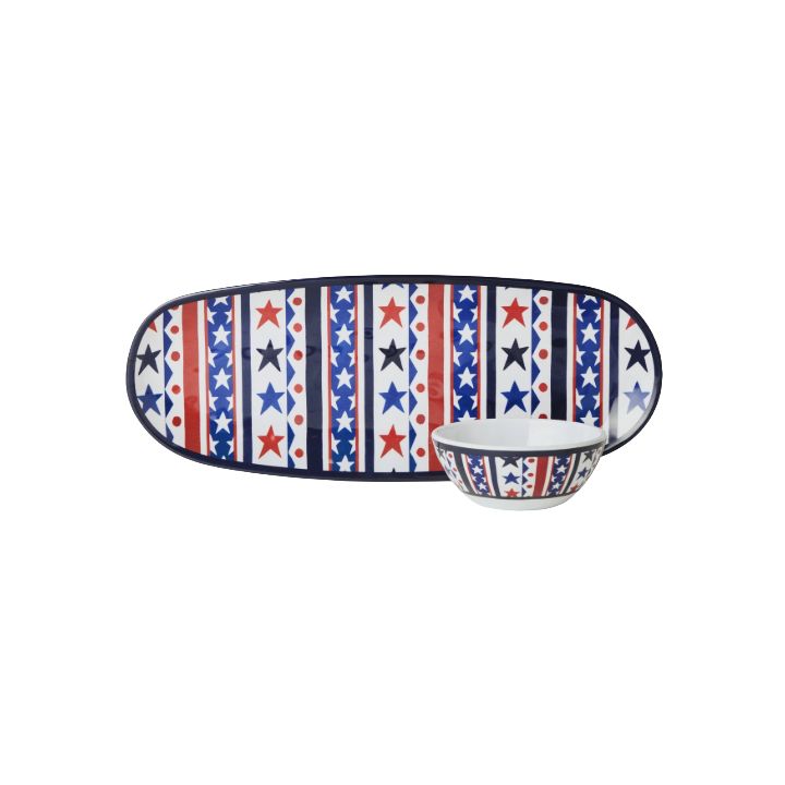 CI Stars &amp; Stripes Oval Tray with Bowl
