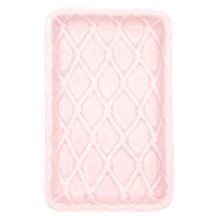 8O Pink Textured Soap Dish