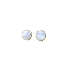 GJ Alluring Gold Stud Mother of Pearl Earrings