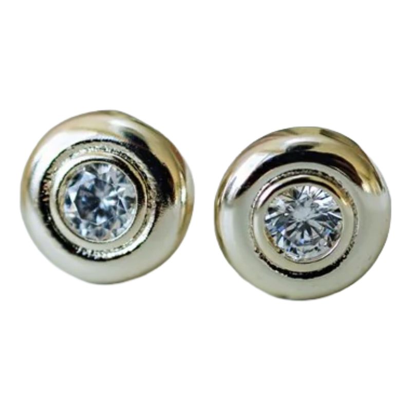 GJ Glimmer Disc Gold Studs