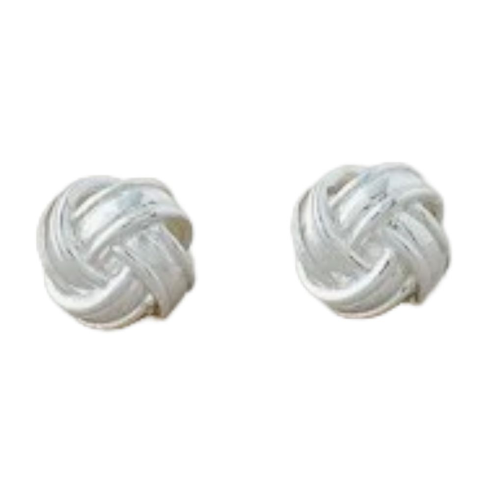 GJ Tangle Silver Stud Earrings