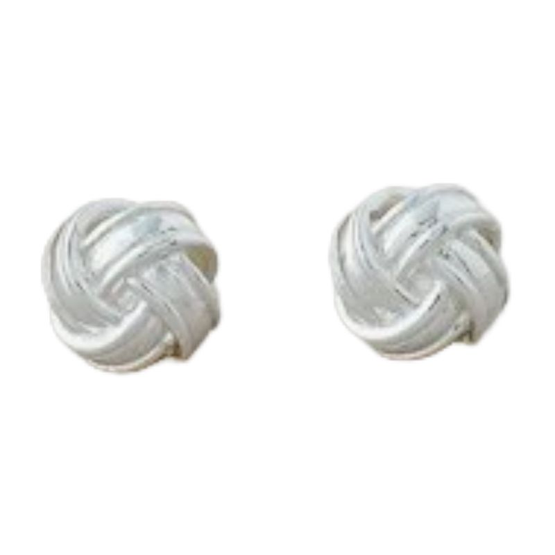 GJ Tangle Silver Stud Earrings
