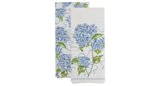BI Blue Hydrangea Tea Towel S/2