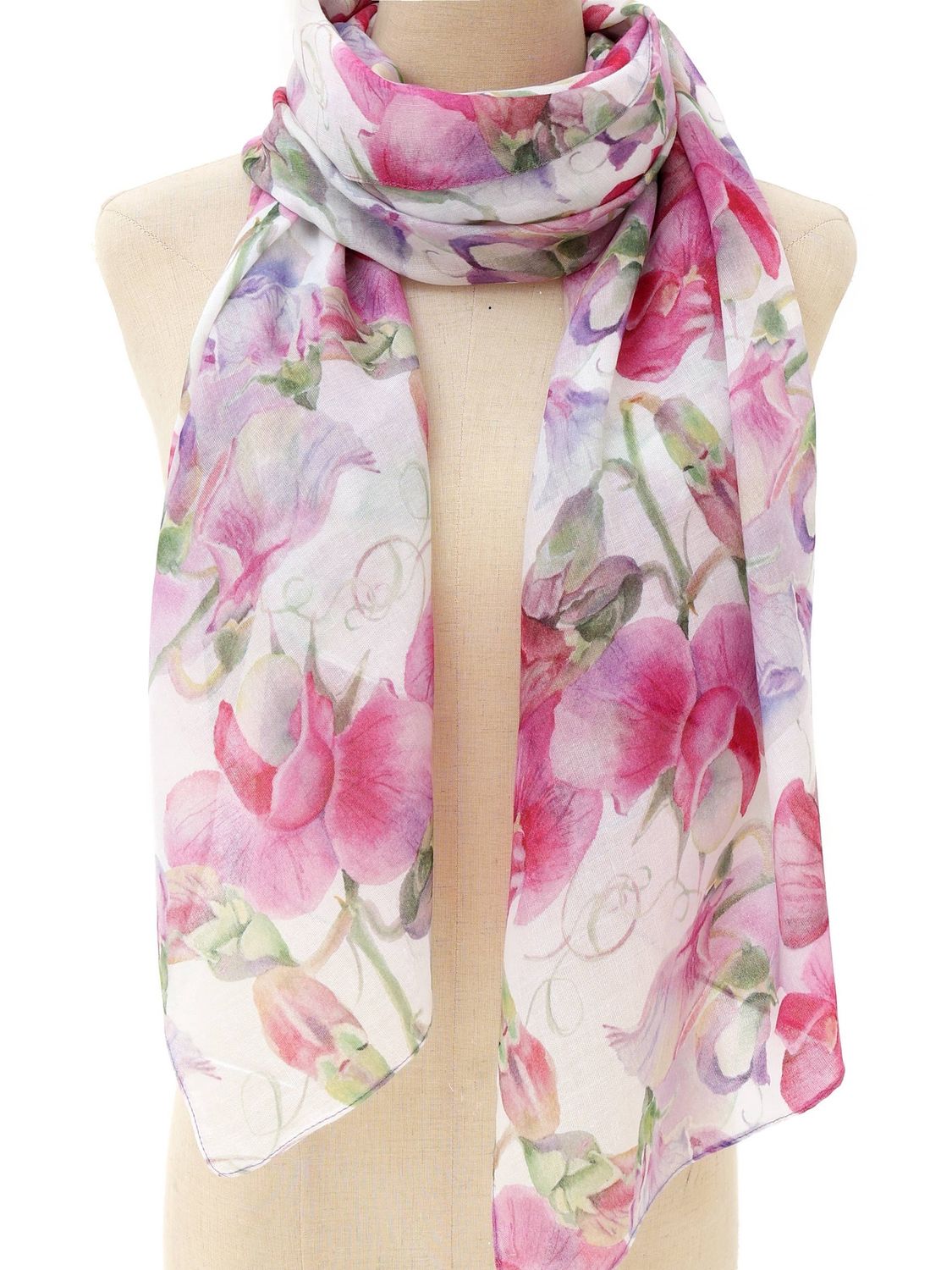 JC Fuchsia Orchid Floral Scarf