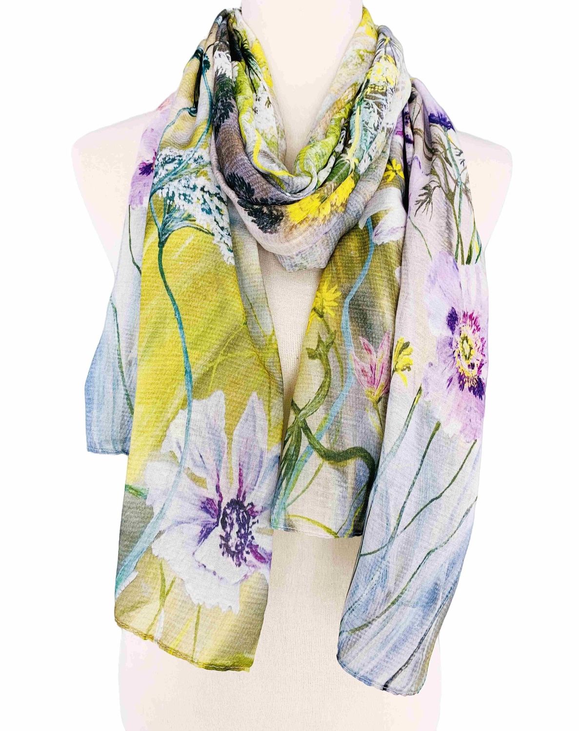 JC Avocado-Multi Floral Scarf
