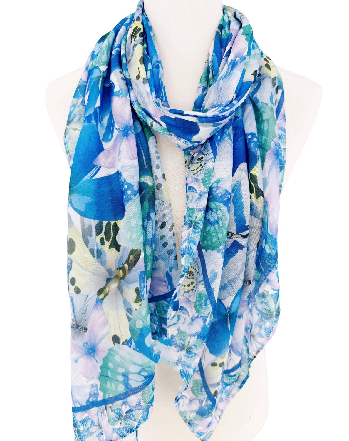 JC Blue-Multi Butterfly Scarf