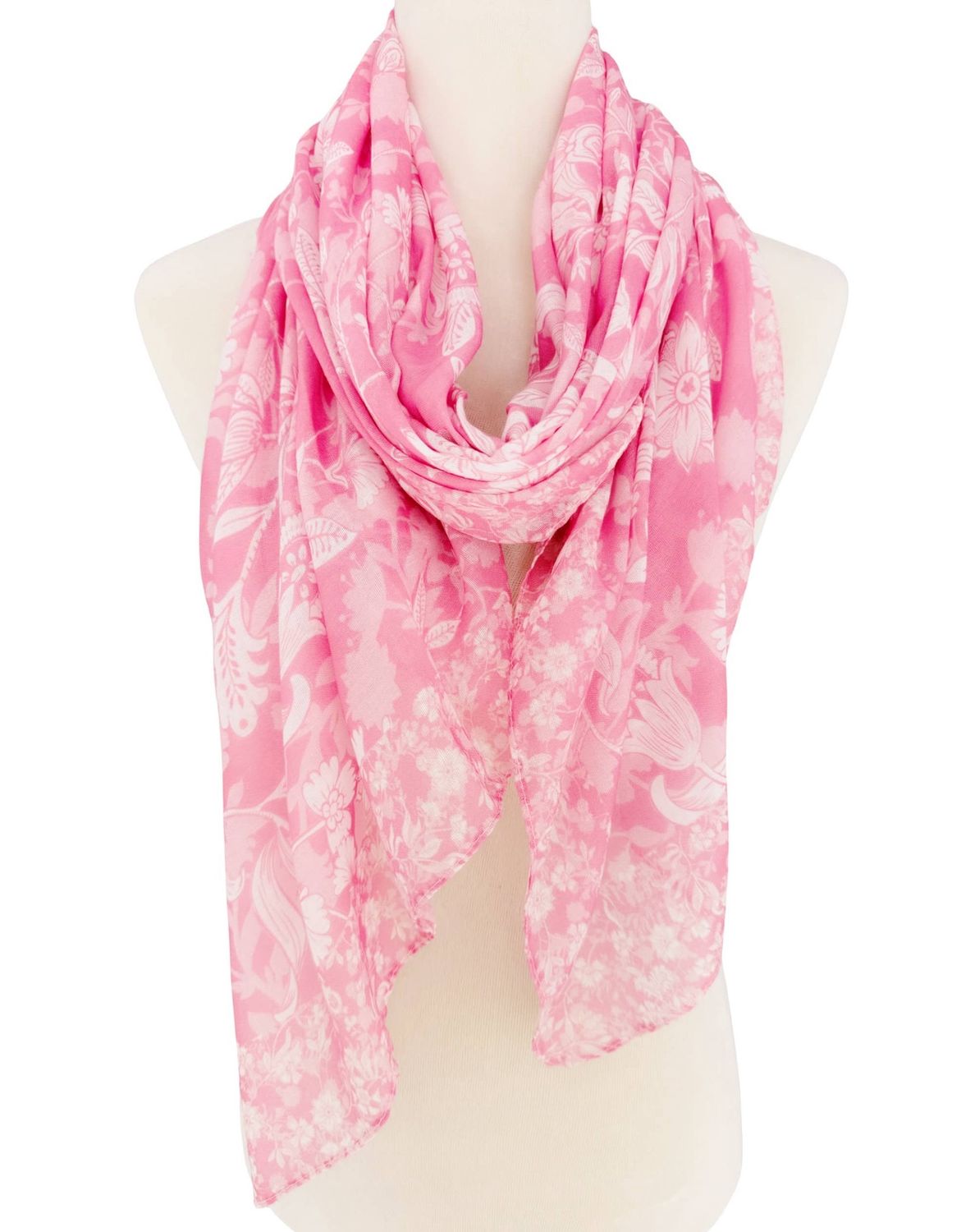 JC Pink Boho Floral Scarf