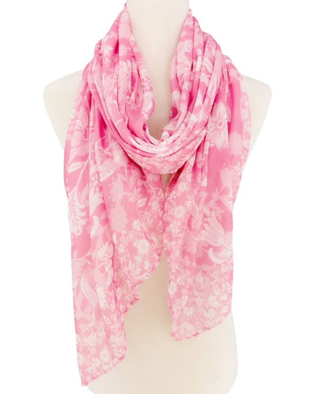 JC Pink Boho Floral Scarf